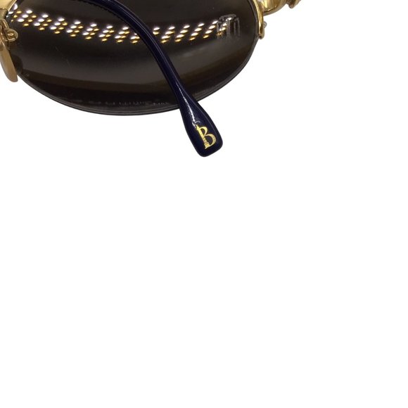 BOUCHERON BLUE VINTAGE 1990S RETRO ROUND LENS GOLD PLATED SUNGLASSES main image 7